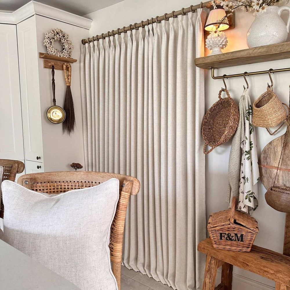Cameron Soft Linen Blend Crosshatch Textured Curtains