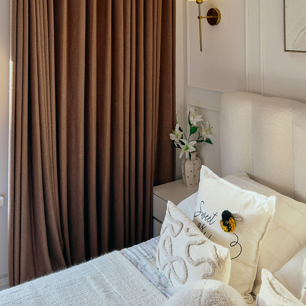 Cameron Soft Linen Blend Crosshatch Textured Curtains