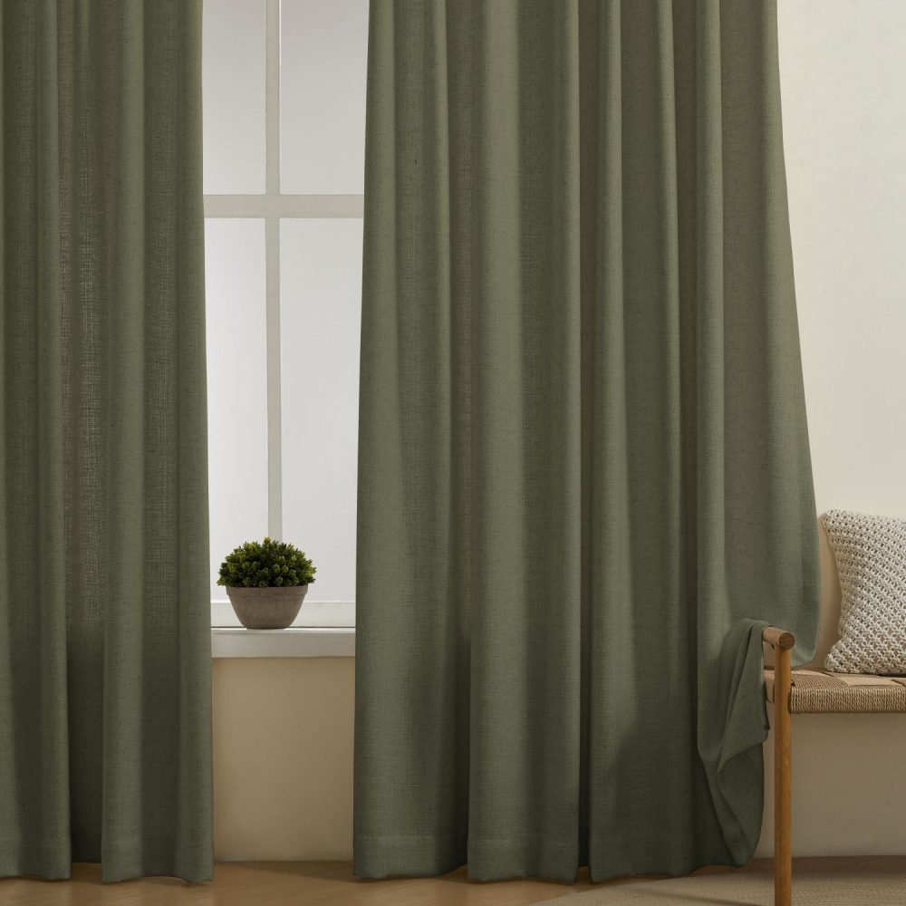 Cameron Soft Linen Blend Crosshatch Textured Curtains