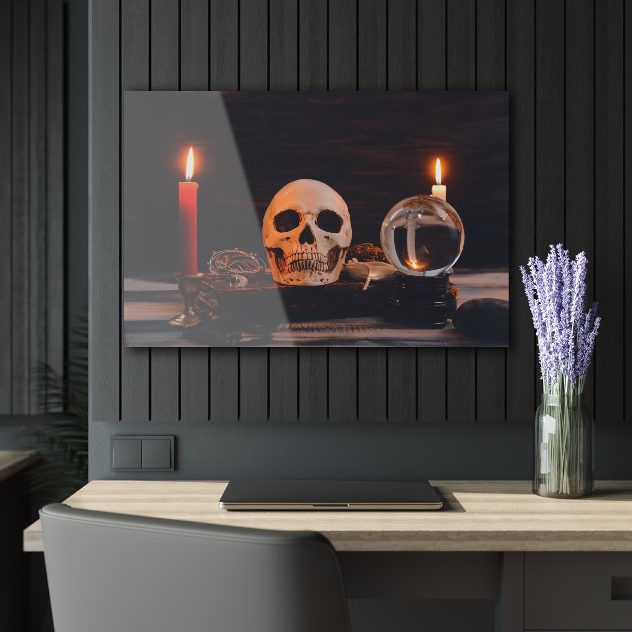 Candles and necromancer skulls