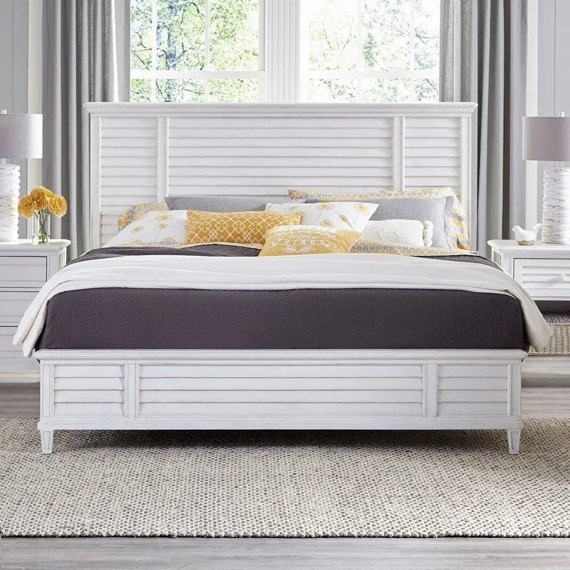 Cane Bay Louvered Wood Panel Bed