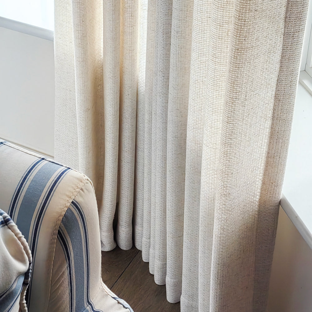 Carl Soft Linen Blend Crochet Textured Curtains