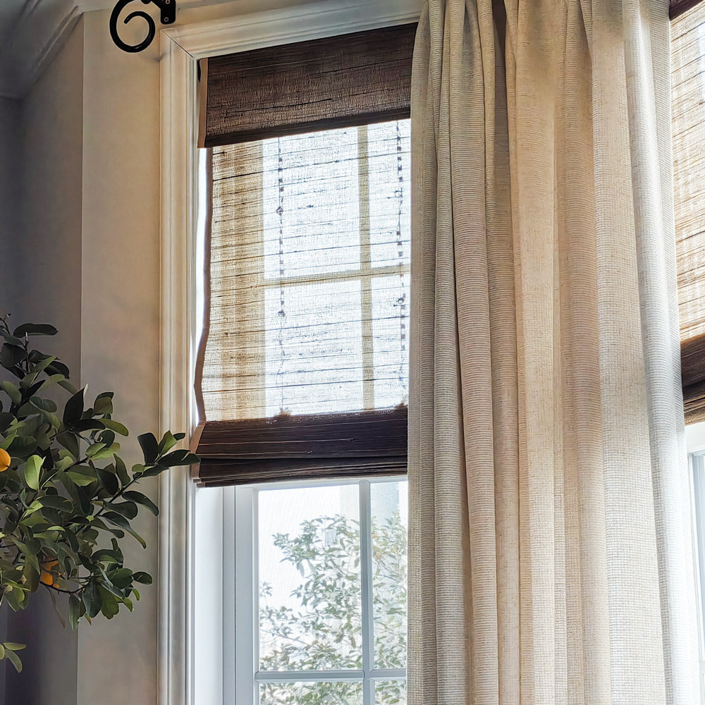 Carl Soft Linen Blend Crochet Textured Curtains