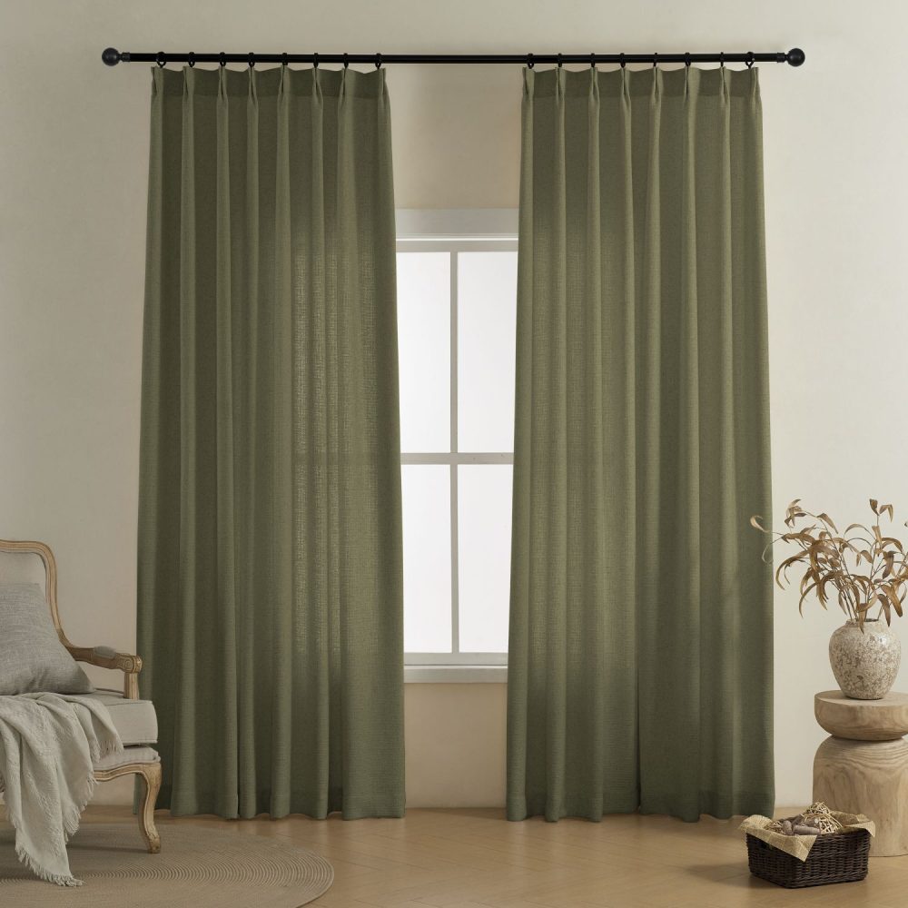 Carl Soft Linen Blend Crochet Textured Curtains