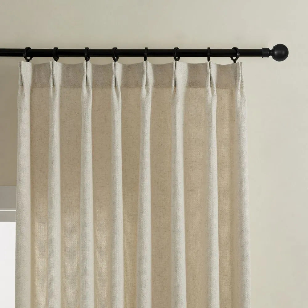 Carl Soft Linen Blend Crochet Textured Curtains