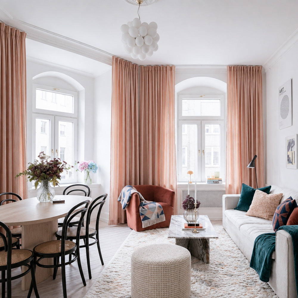 Casey Light Striped Cotton Custom Curtains