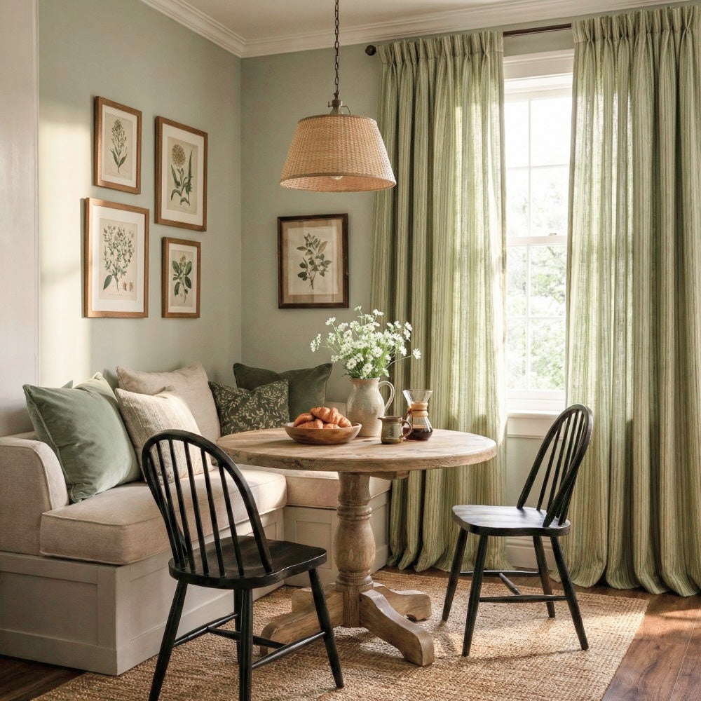 Casey Light Striped Cotton Custom Curtains