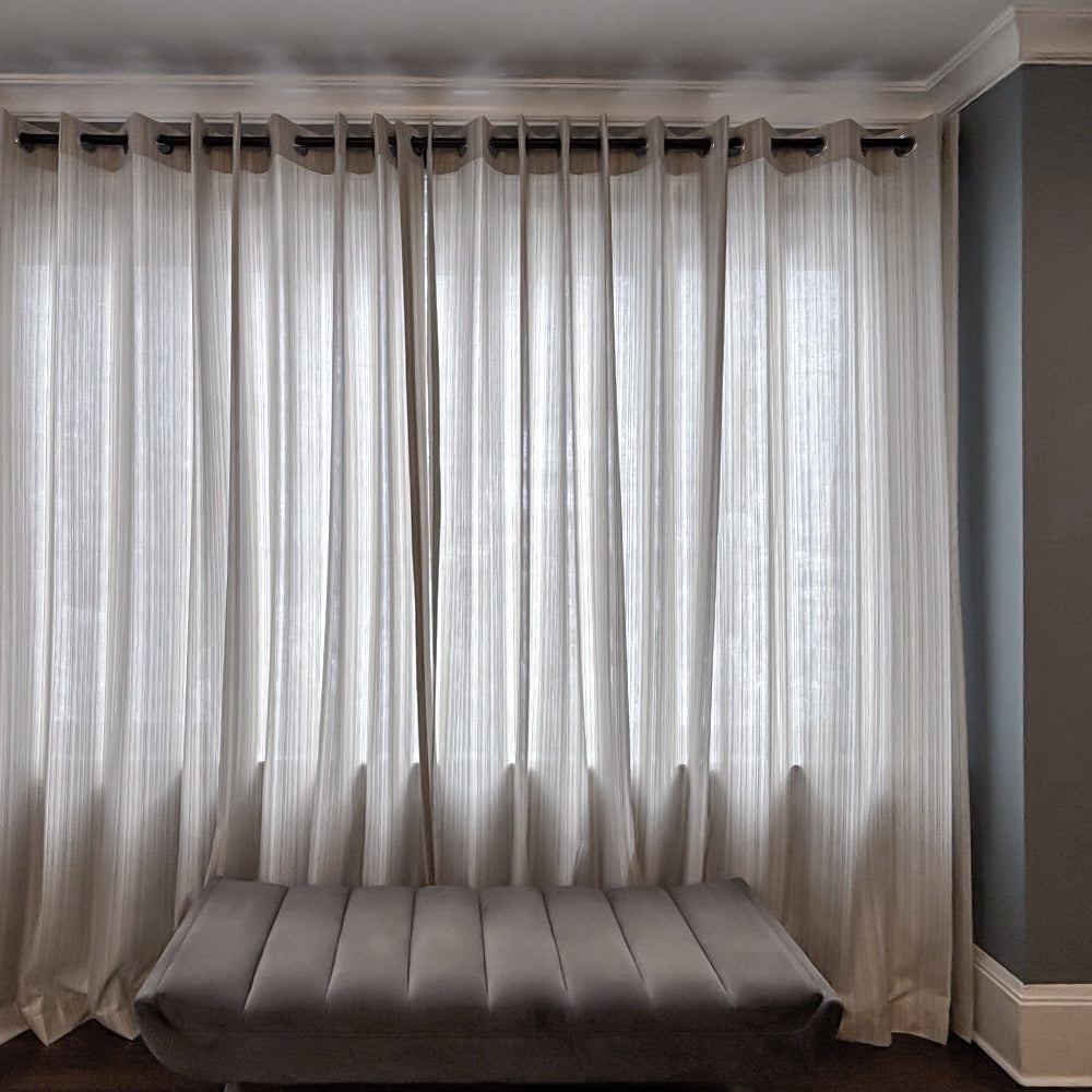 Casey Light Striped Cotton Custom Curtains