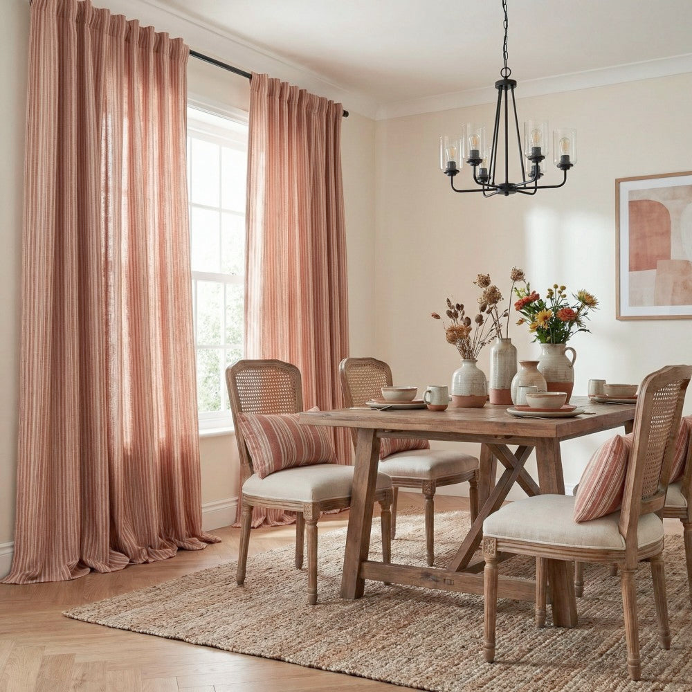 Casey Light Striped Cotton Custom Curtains