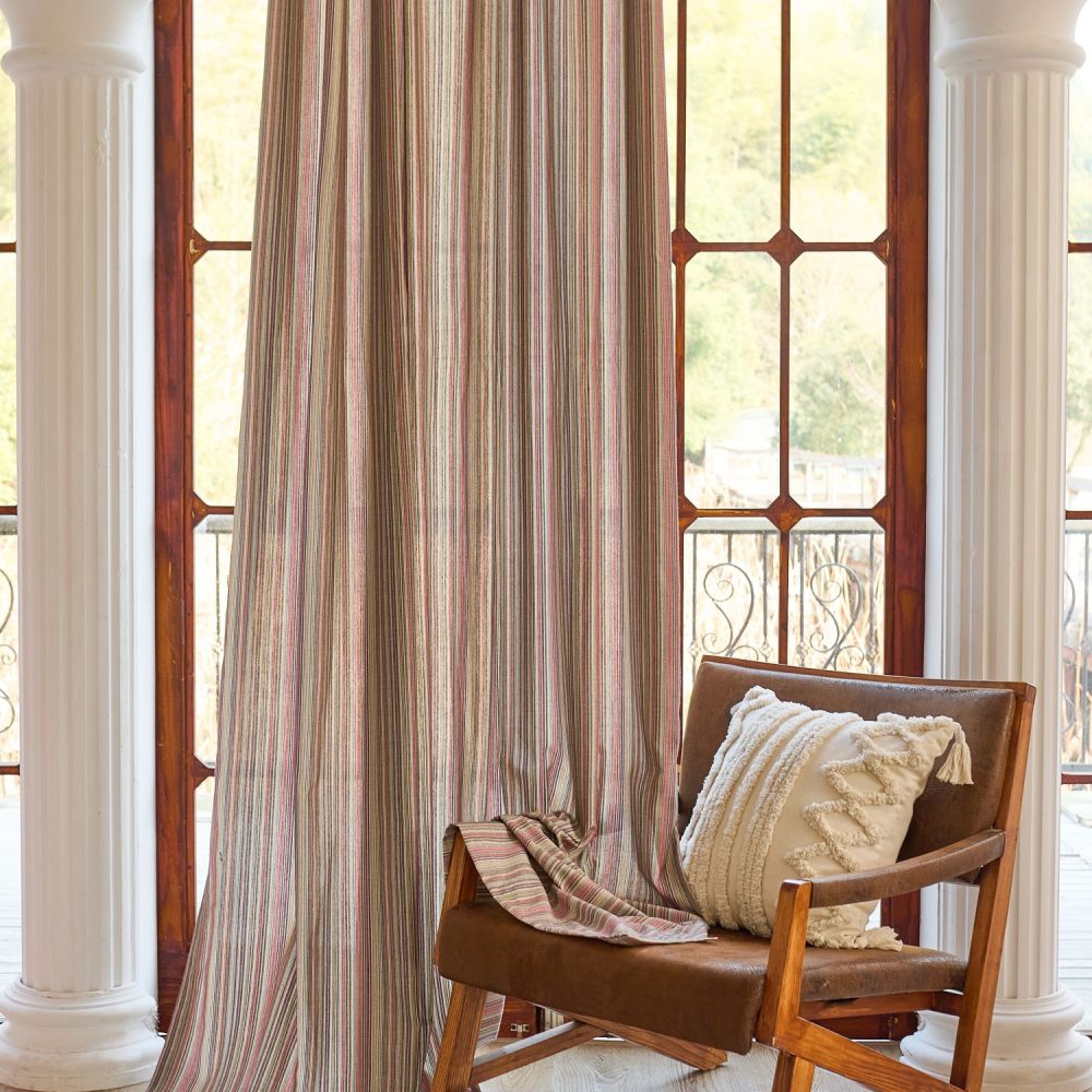 Casey Light Striped Cotton Custom Curtains