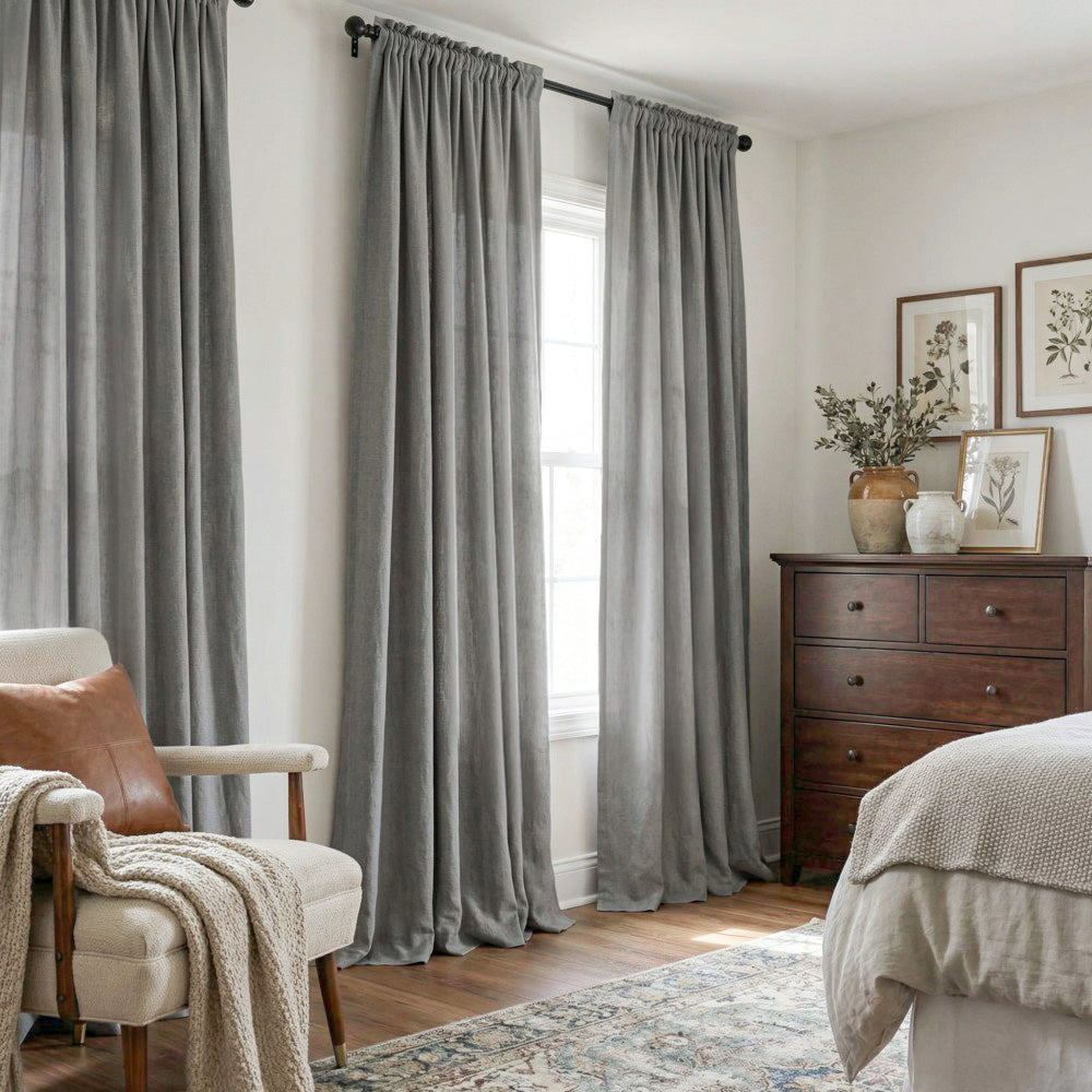 Cecilia Pure Linen Sheer Curtains For Living Room