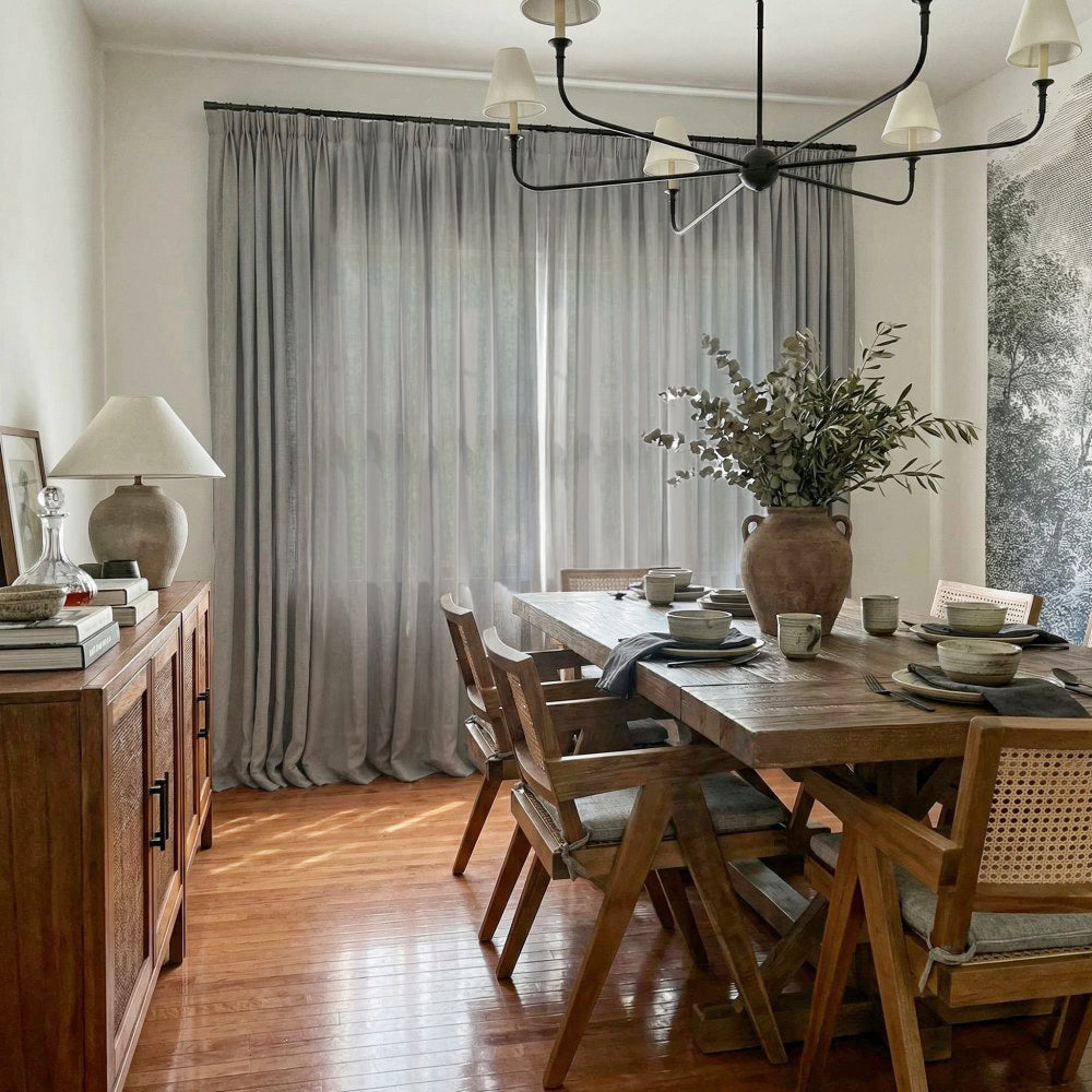 Cecilia Pure Linen Sheer Curtains For Living Room