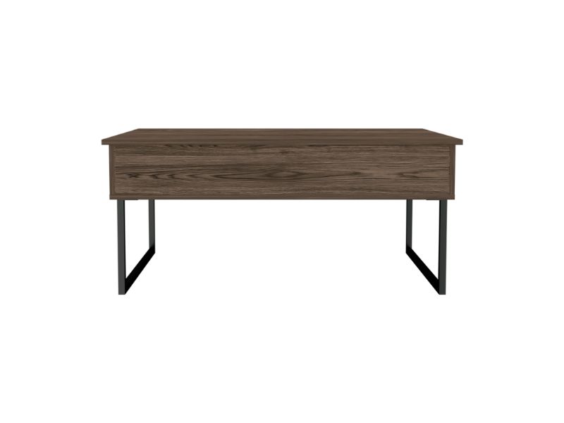 Lift Top Coffee Table Cessarr,Two Legs, Dark Walnut Finish-3