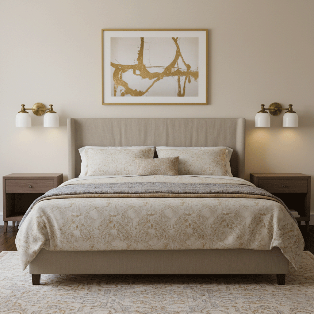 Vanity Glow Series | Brass Short Arm Wall Sconce with Milk Glass Dome for Bathroom