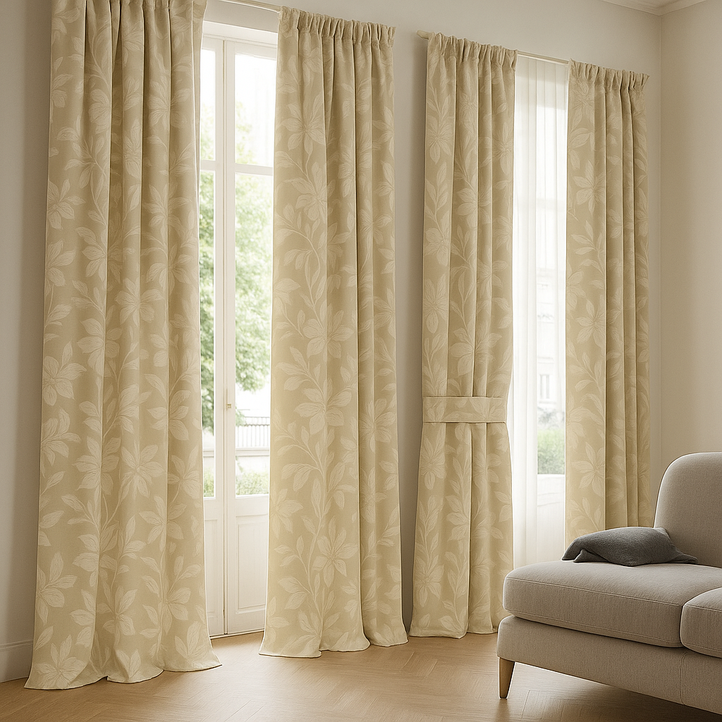 Luxury Cotton Linen Jacquard Floral Curtains | Custom Sizes & Liner Options | Perfect for Modern & Traditional Interiors-2
