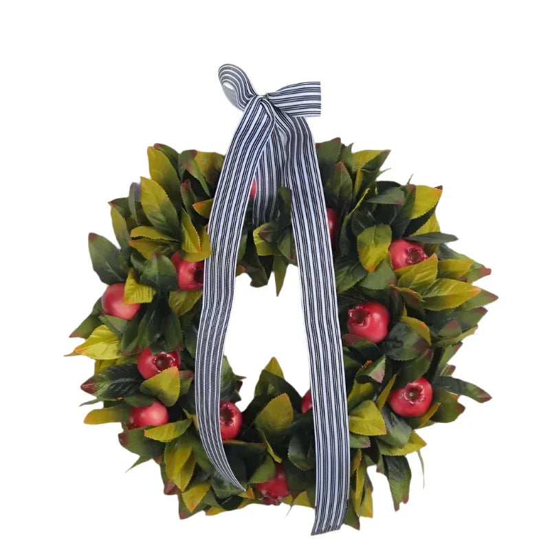 Christmas Green Wreath Pomegranate Door Hanging Decor-0