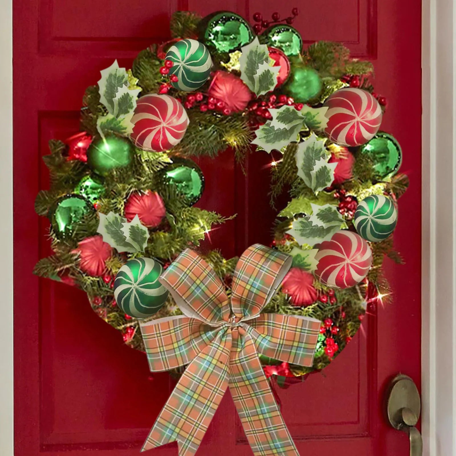 Christmas Vine Ring Wreath Door Garland Decoration-2