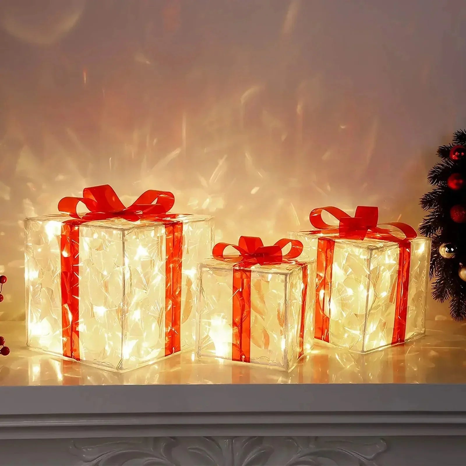 Christmas Glowing Gift Box Decoration Ornament-4