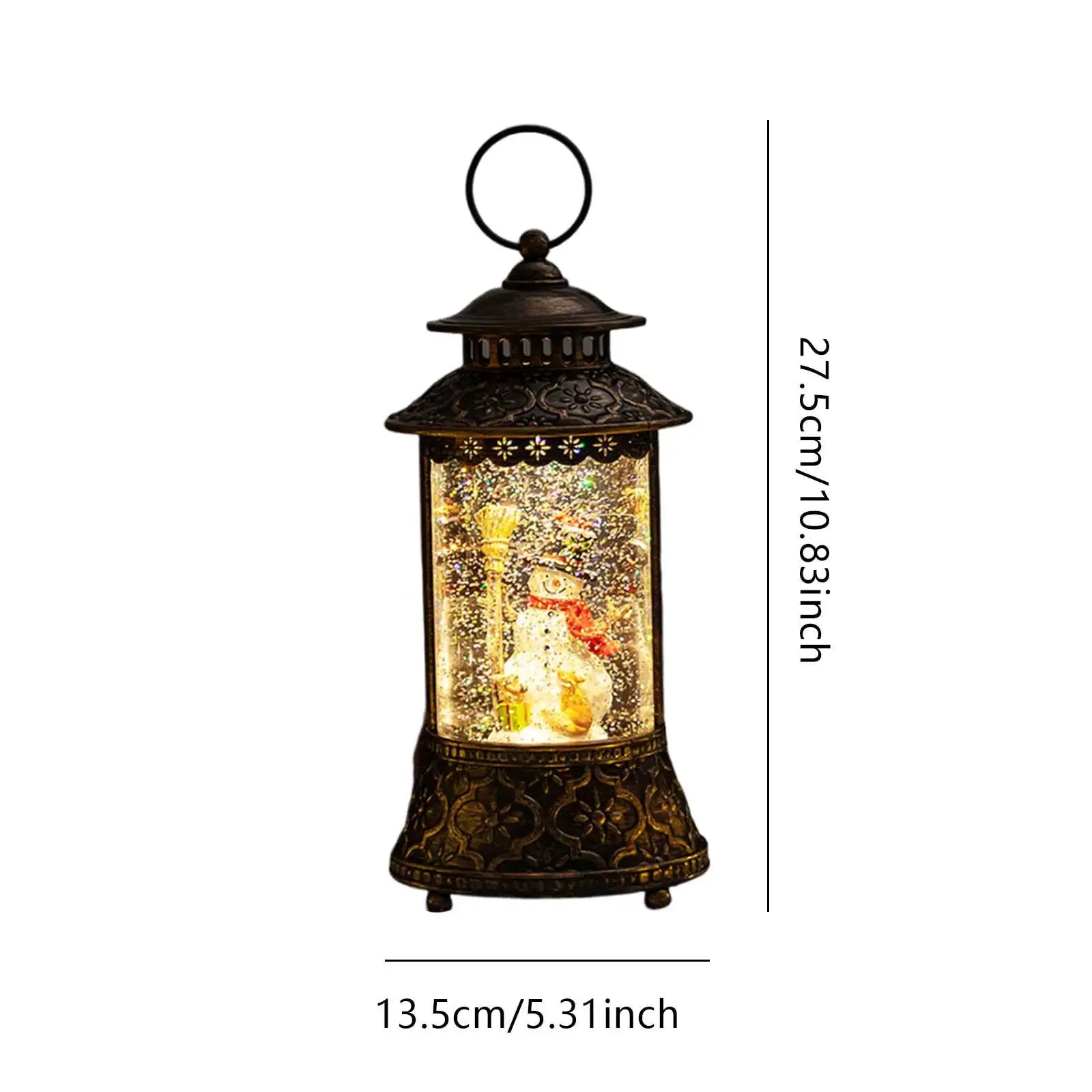 Christmas Musical Snow Globe Lantern with Handle-3
