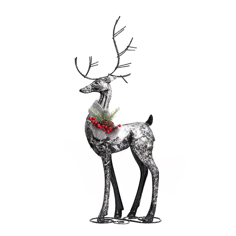 Wrought Iron Reindeer Christmas Ornament-0