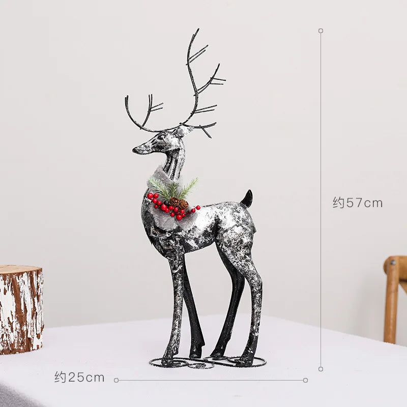 Wrought Iron Reindeer Christmas Ornament-1