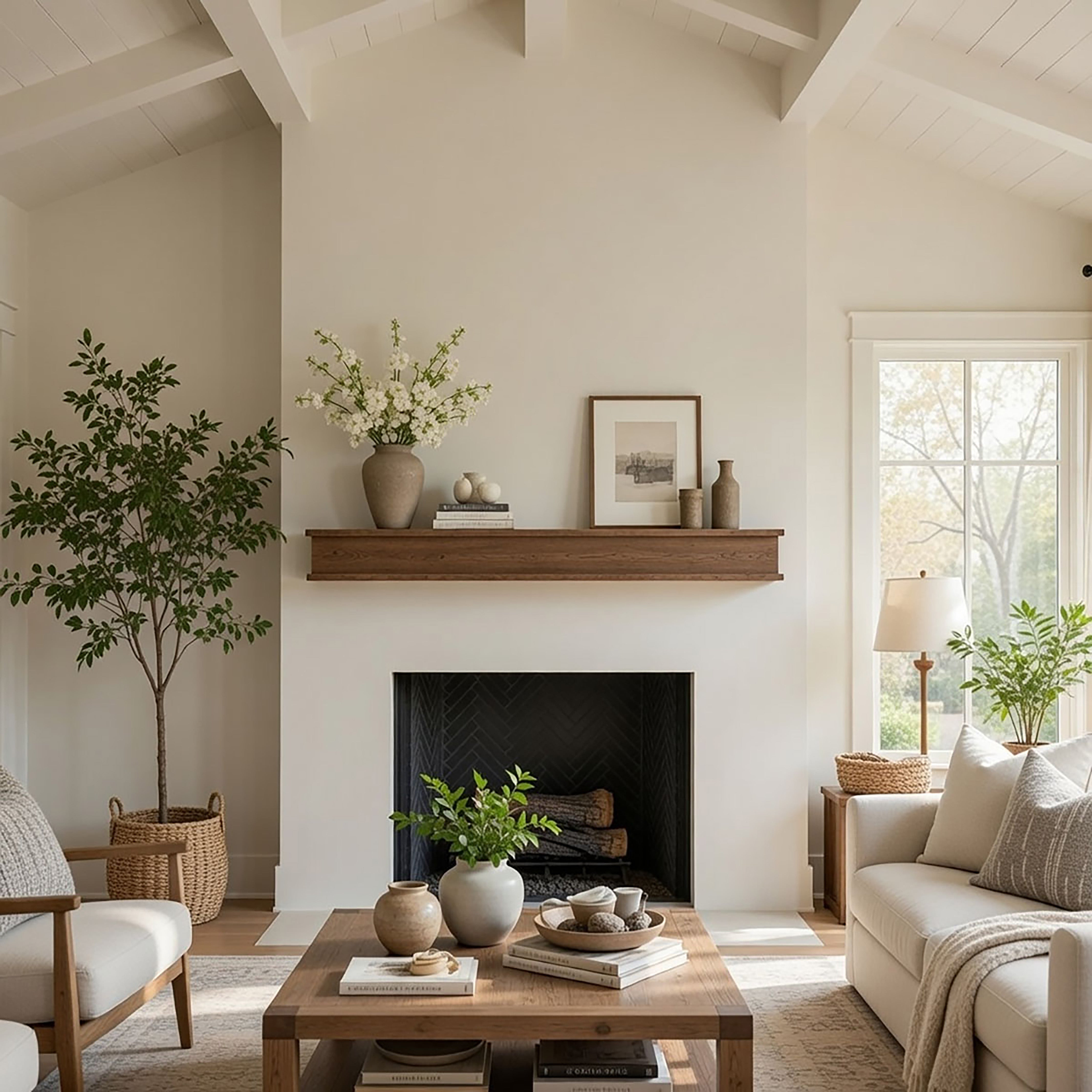 Cottage Fireplace Mantel Shelf – Real Wood