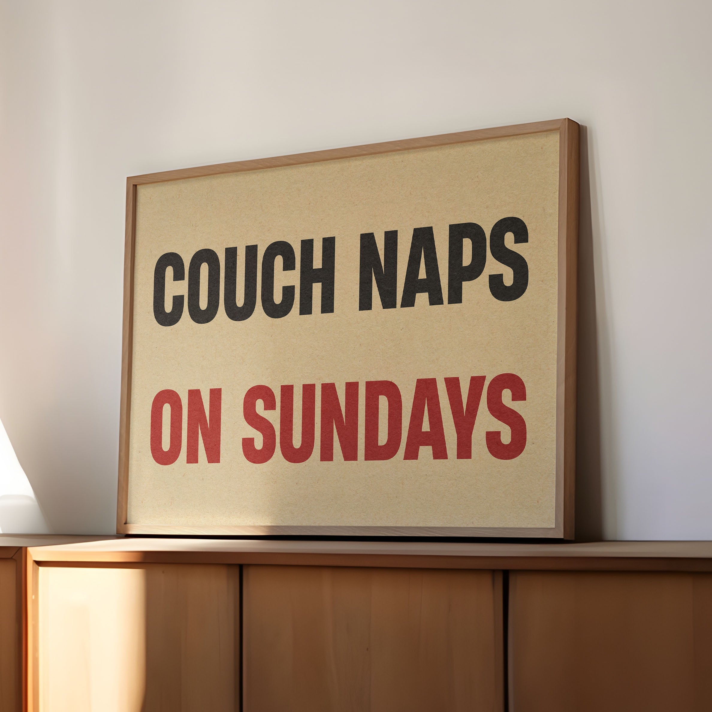 Couch Naps On Sundays Poster Print