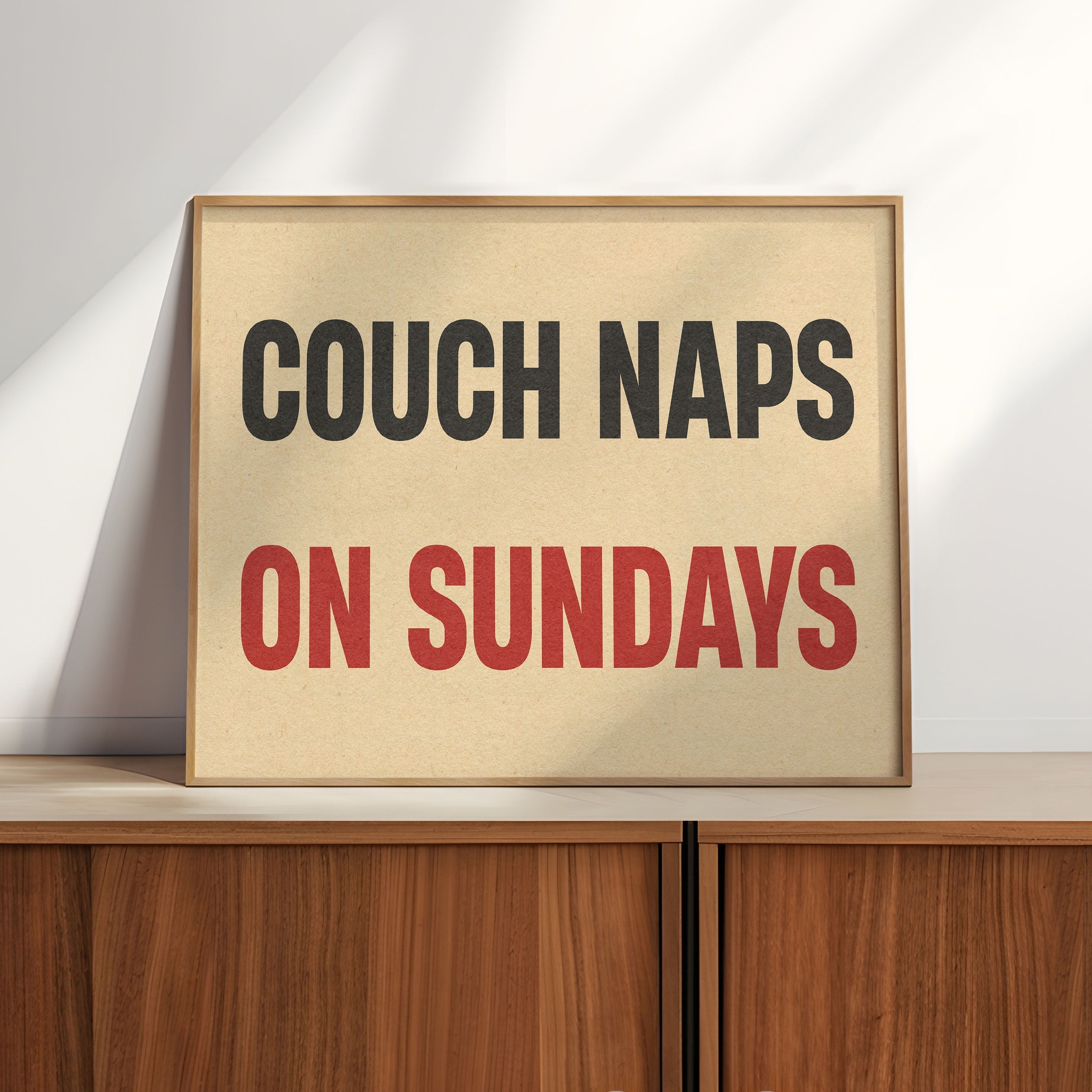Couch Naps On Sundays Poster Print