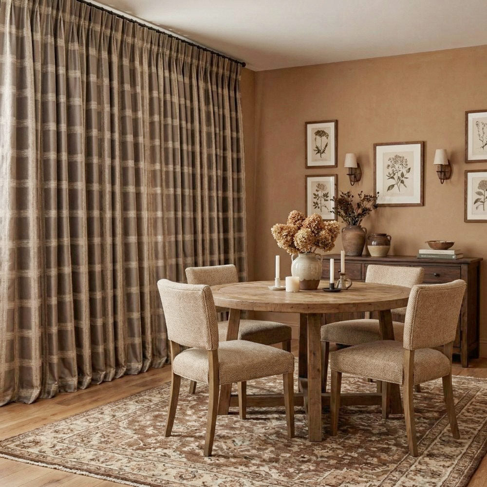 Cove Urban Metallic Plaid Jacquard Curtains