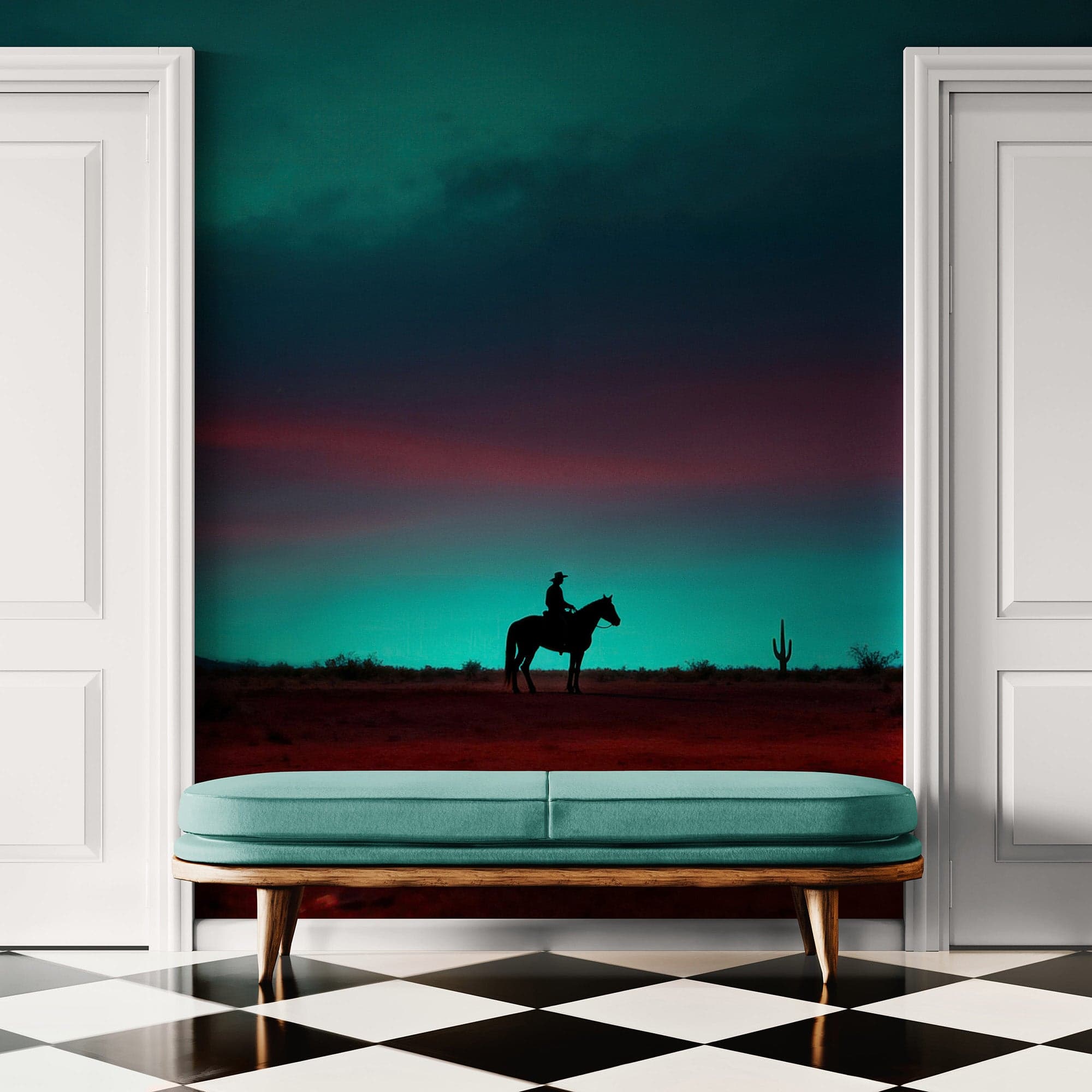 Cowboy on Horse Western Theme Wall Mural. #7068