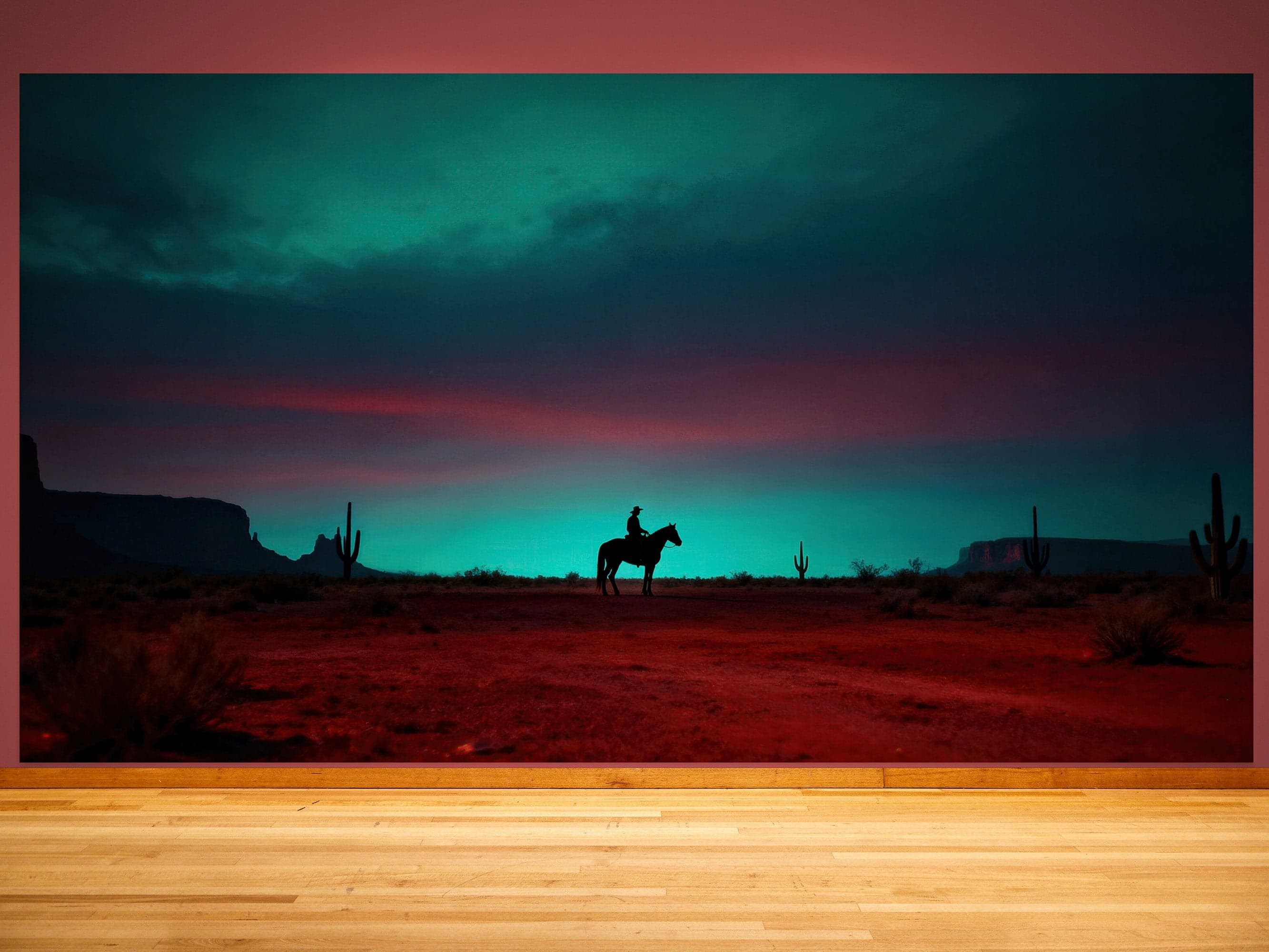 Cowboy on Horse Western Theme Wall Mural. #7068