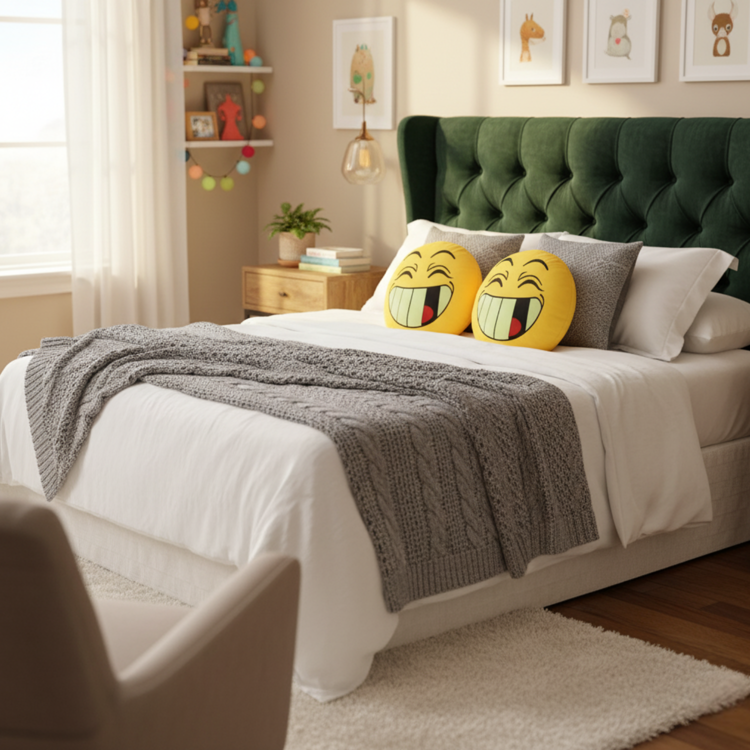 Tache Squishy Crazy Faces Microbead Cushions Throw Pillows