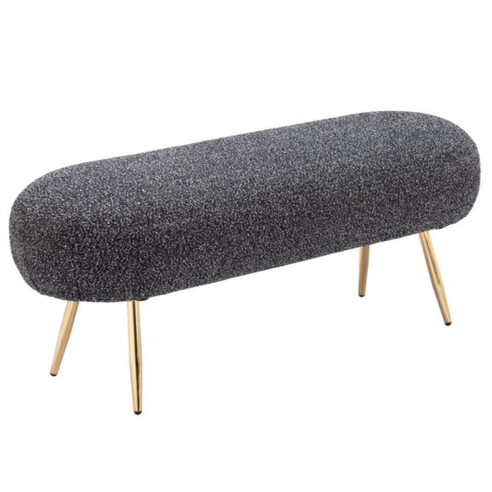 Creek Wood and Steel Glitter Black Bench
