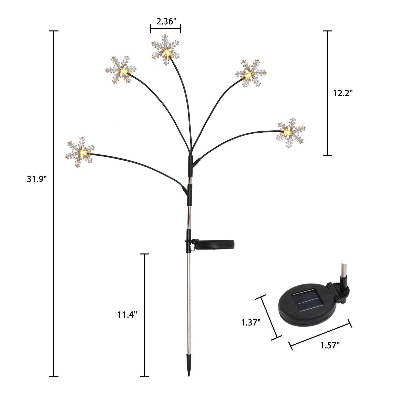 8 Pack Snowflake Solar Swaying Garden Lawn Lights-2