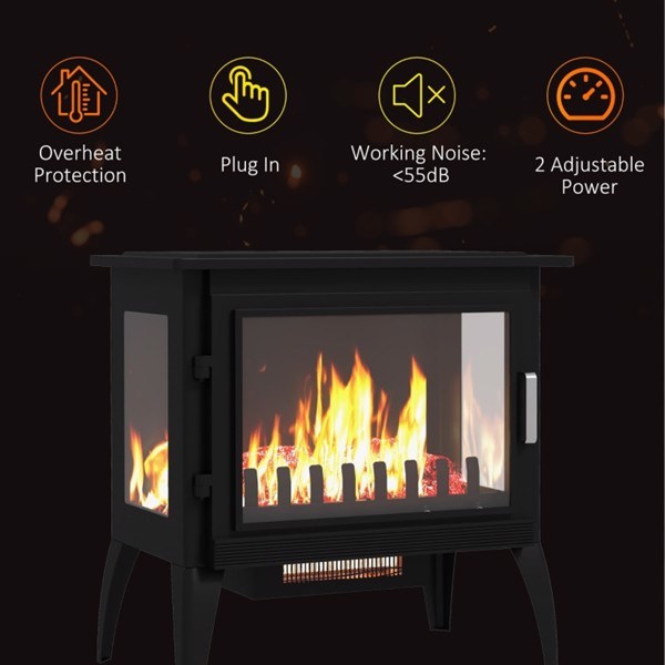 1500W 24" Electric Fireplace Stove-1