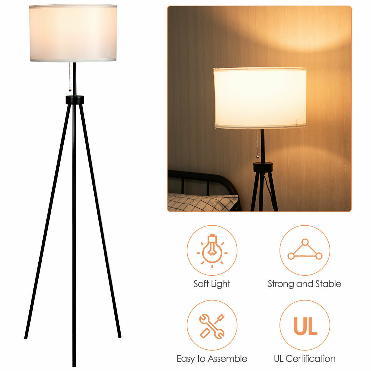 Modern Metal Tripod Floor Lamp-4