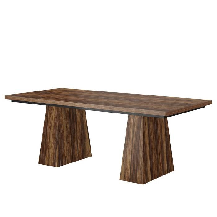 Modern Home Office Computer Desk Workstation in Dark Brown Wood Finish-3