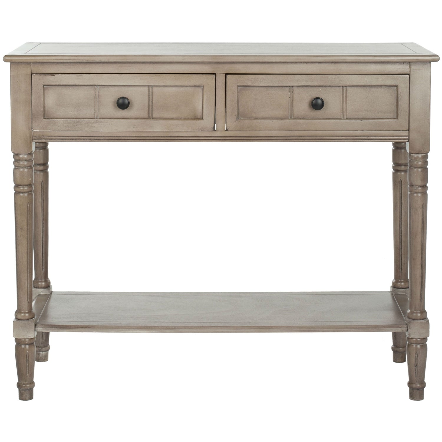 Console Accent Table Traditional Style Sofa Table in Distressed Cream-0