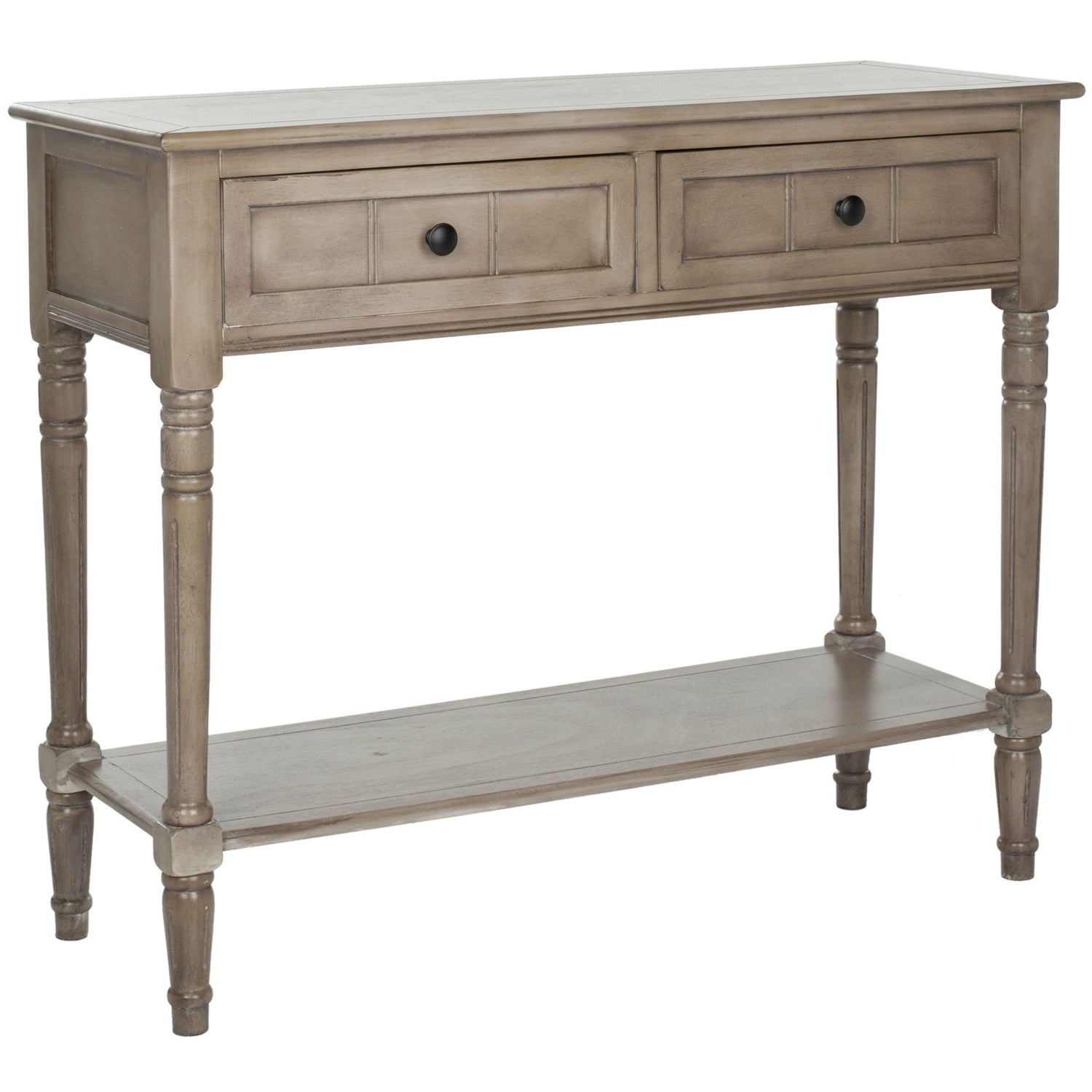 Console Accent Table Traditional Style Sofa Table in Distressed Cream-1