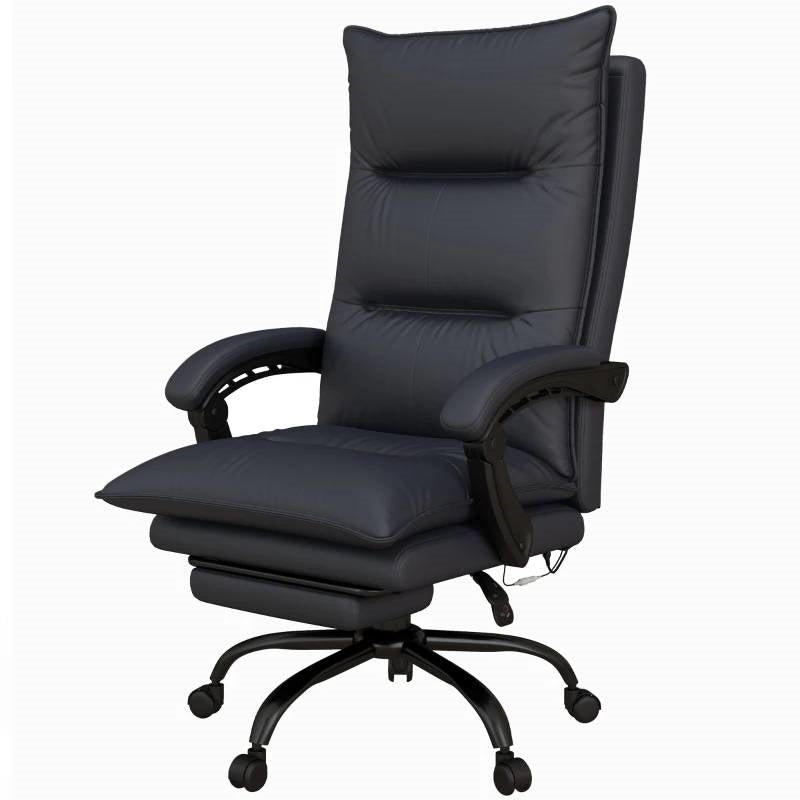 Double Padded Executive Massage Heated Office Chair Charcoal-0