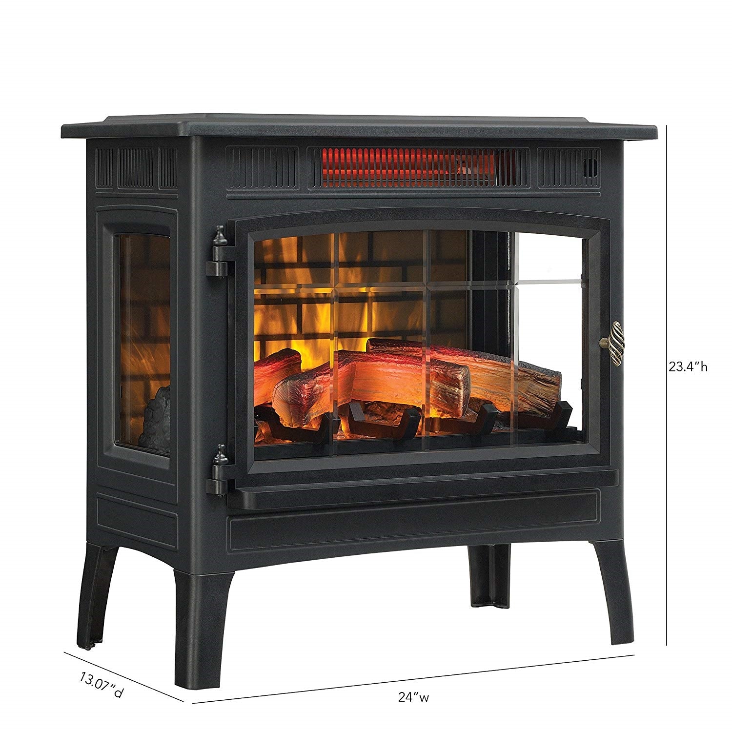 Black Infrared Quartz Electric Fireplace Stove Heater-3