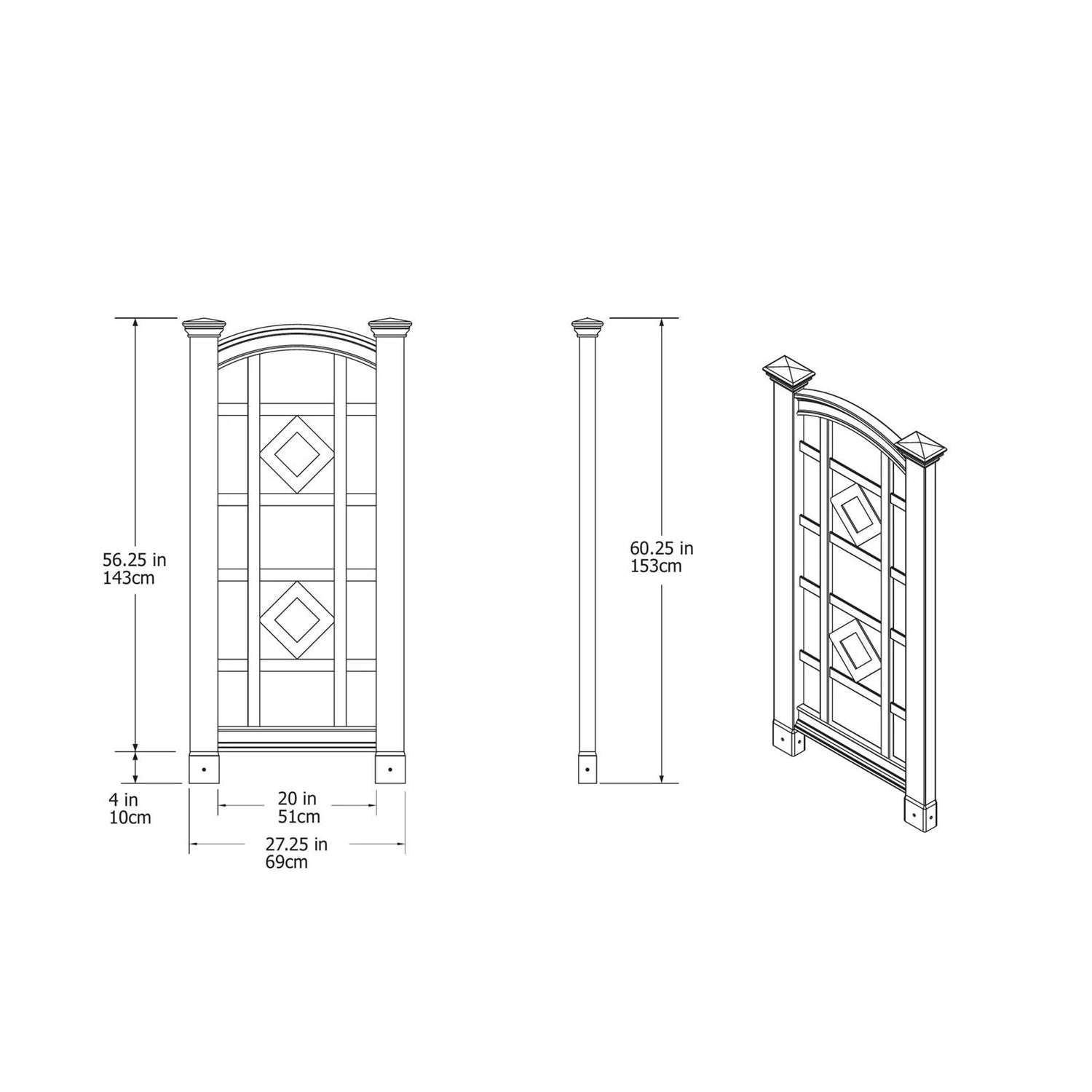 59-inch Outdoor Weather Resistant White Vinyl Garden Trellis-4