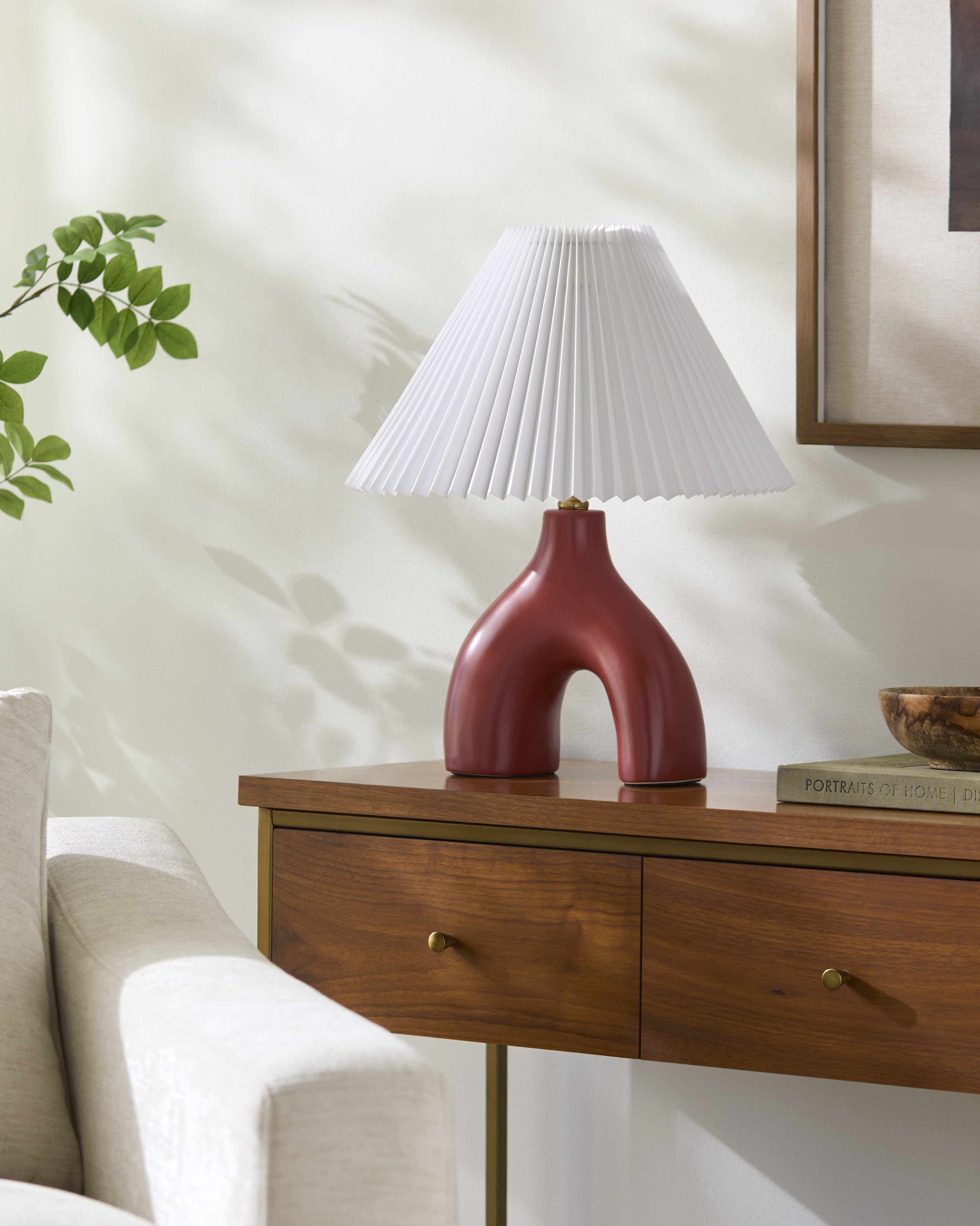 Ottenhofen Dark Red Table Lamp-0