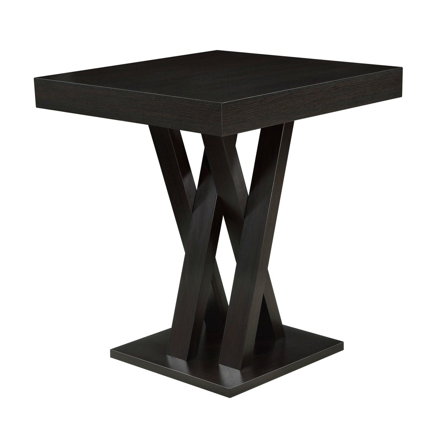 Modern 40-inch High Square Dining Table in Dark Cappuccino Finish-1