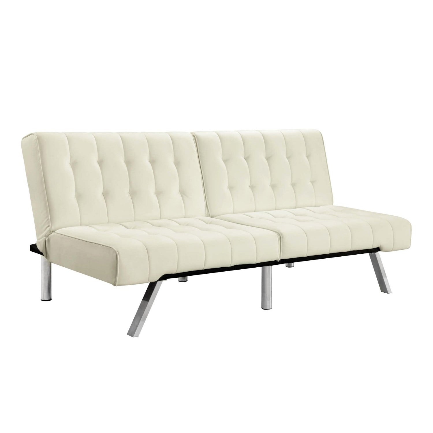 Splitback Multi-Position Futon Sofa Sleeper in Vanilla-0