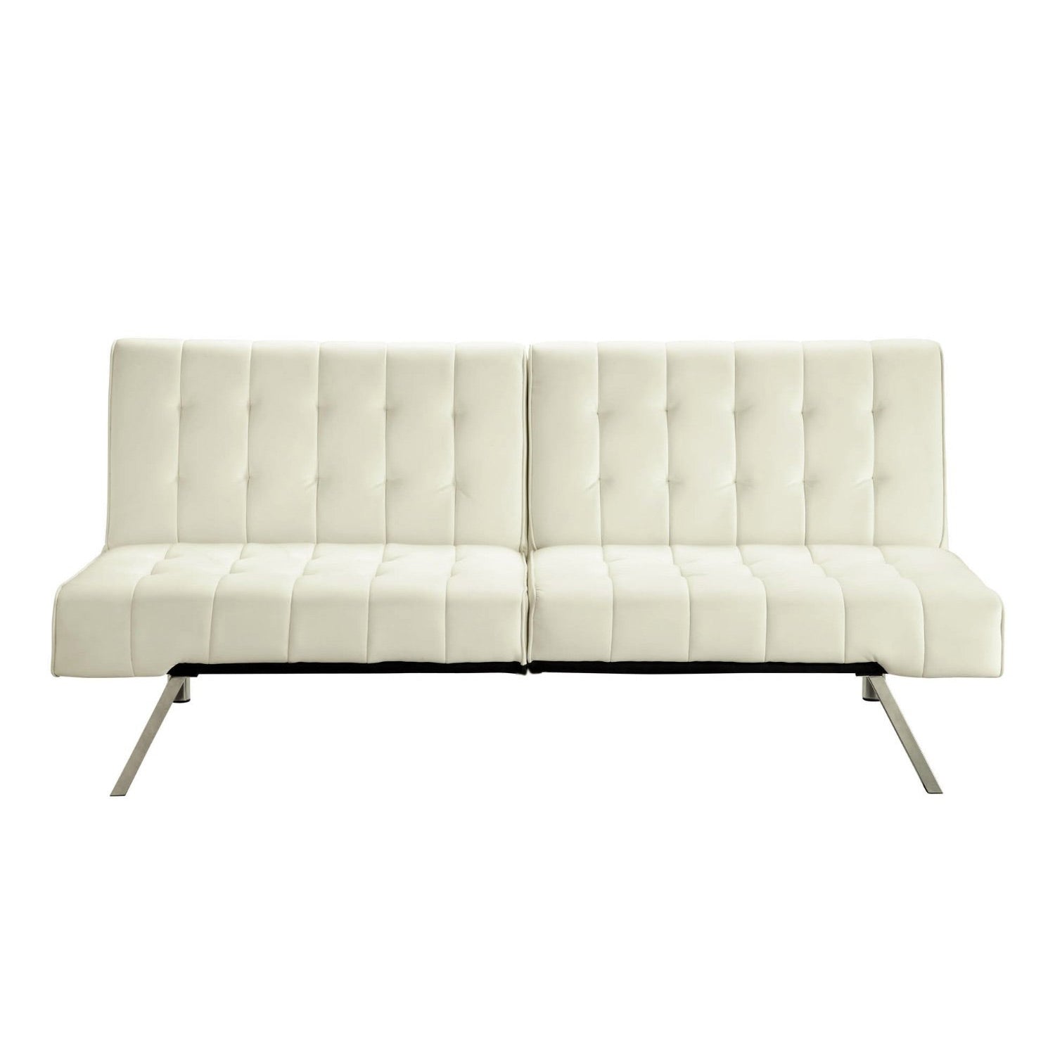 Splitback Multi-Position Futon Sofa Sleeper in Vanilla-2