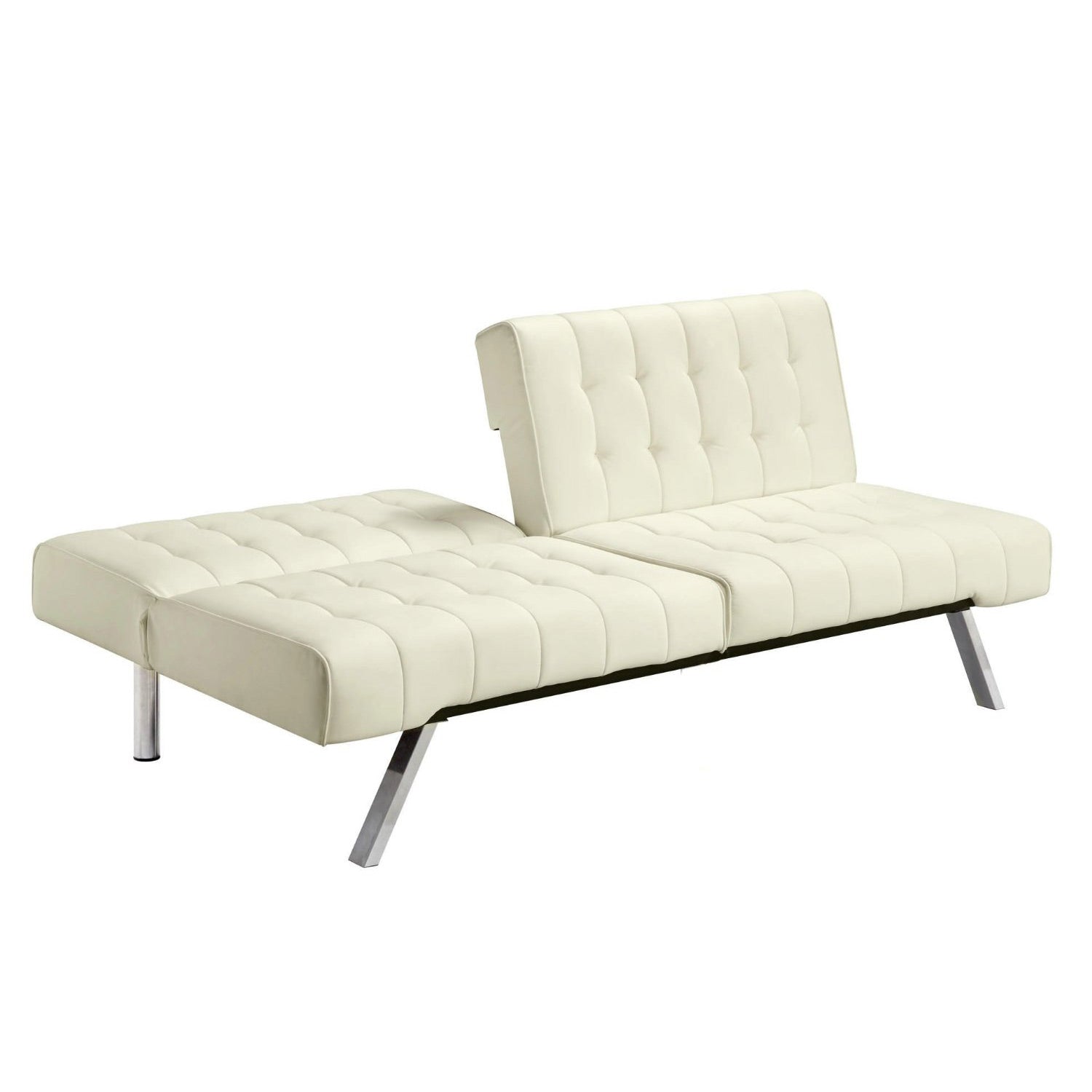 Splitback Multi-Position Futon Sofa Sleeper in Vanilla-3