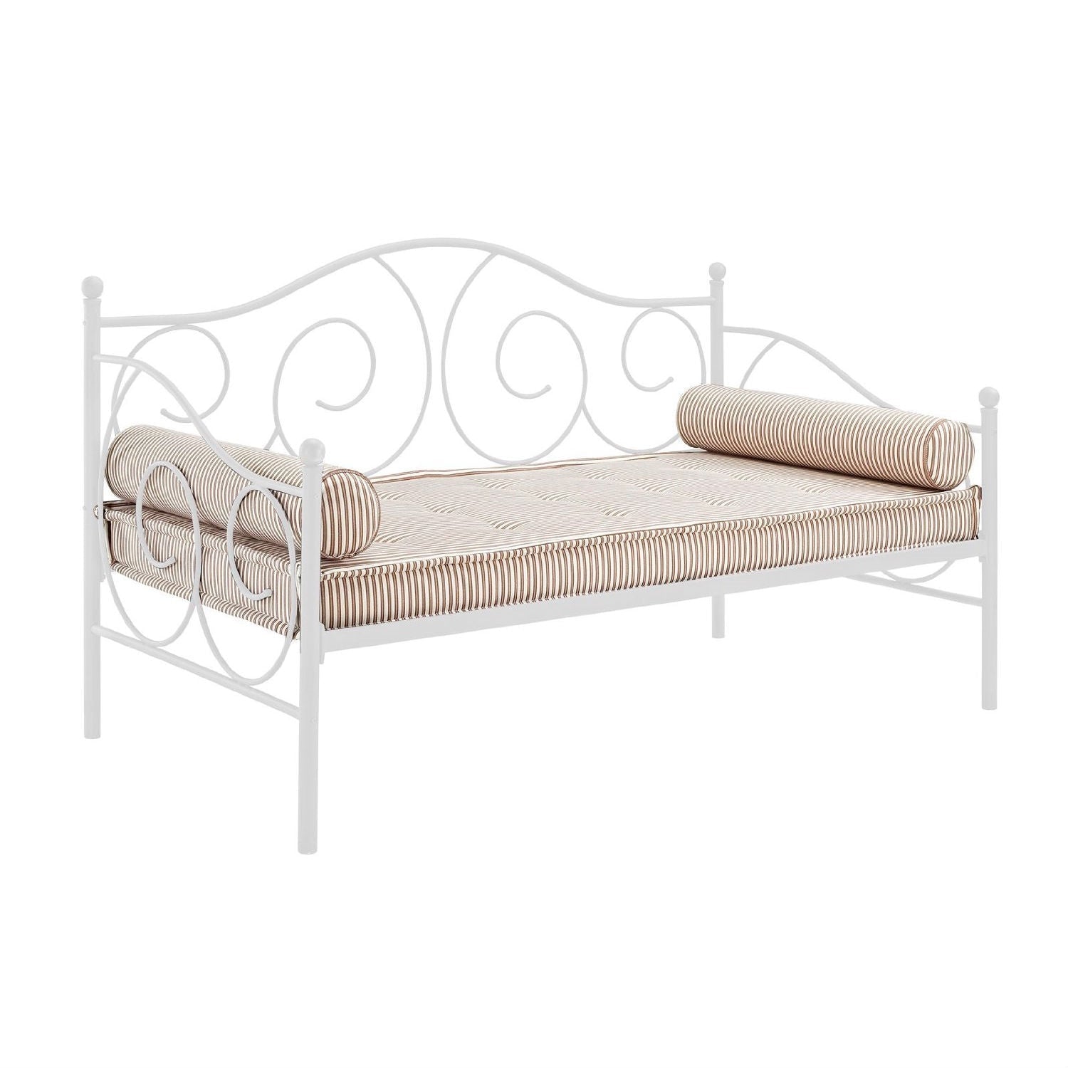 Twin size White Metal Day Bed Frame - 600 lb Weight Limit-0