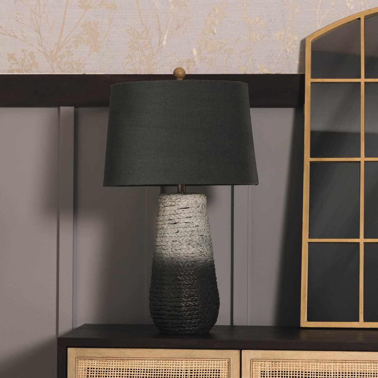 Dingras Pale Blue Jute Table Lamp