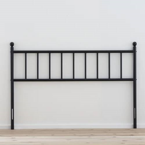 Queen size Traditional Farmhouse Headboard in Matte Black Metal Finish-0